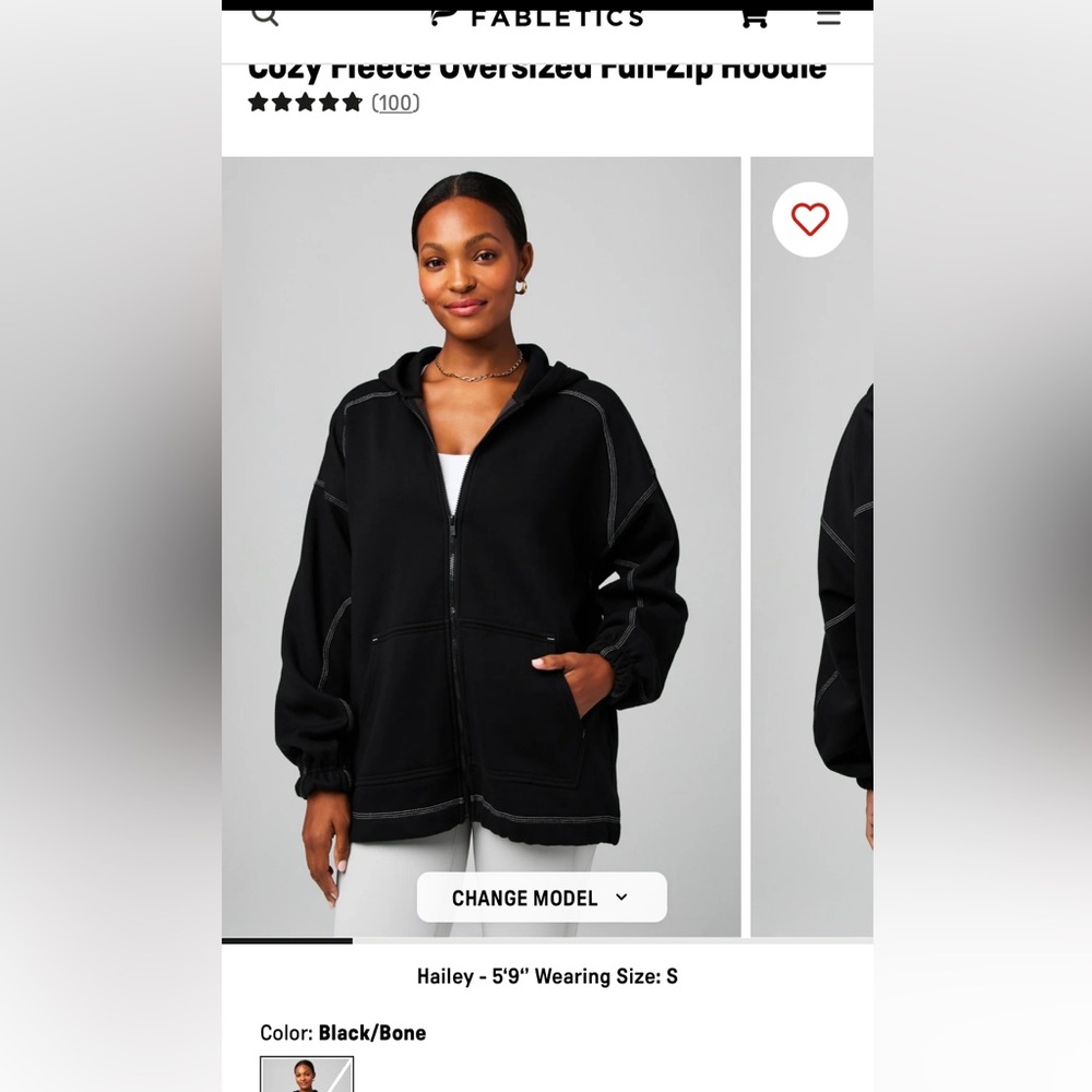 Fabletics Oversized Zip Up
